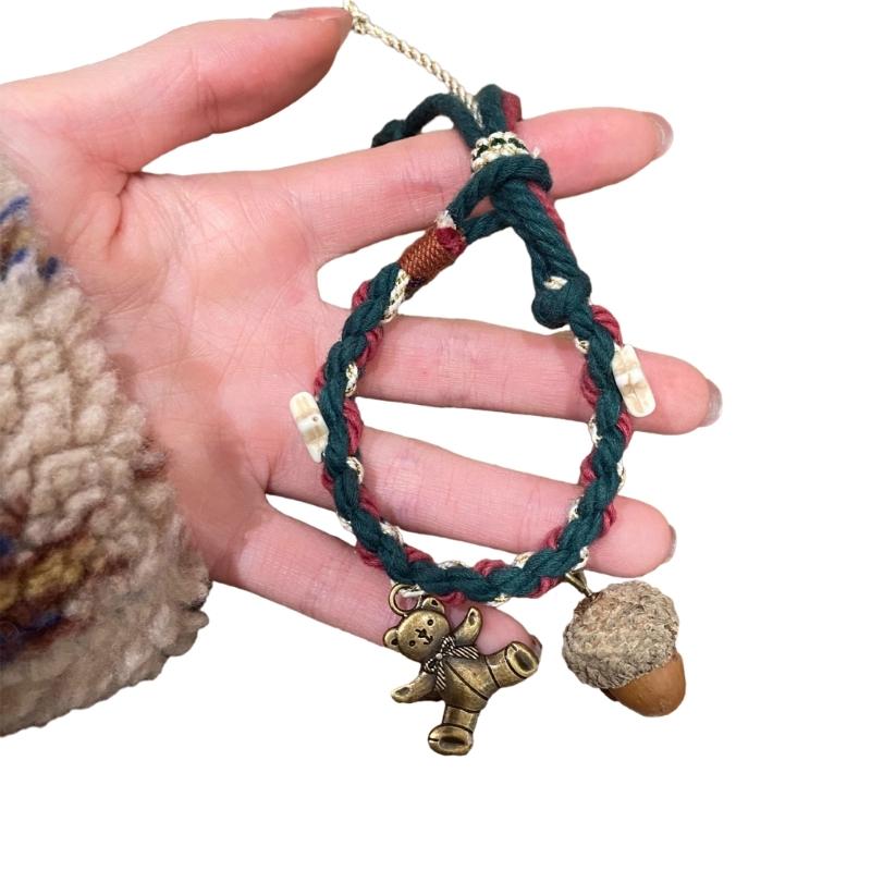 Элегантные плетеные браслеты Стильные ручной работы браслеты на руку Рождественская тематика Парные браслеты Унисекс Наручный аксессуар