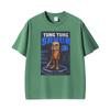 Tung Tung Sahur Lustiges Meme Viral Gehirnfäule Gen Z Humor Grafik T-Shirt Unisex Unisex High Street T-Shirts Vintage 100% Baumwolle T-Shirt