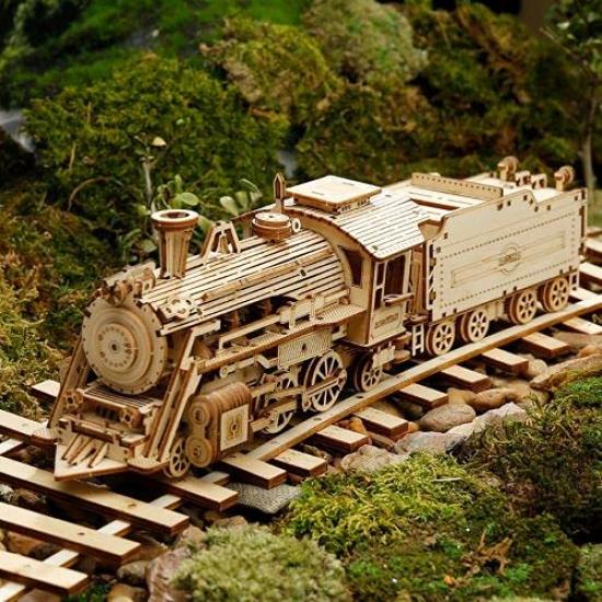 3D Wooden Puzzle Ornament Series Steam with Japanese Instructions Tsukurundesu® (Freight Locomotive)