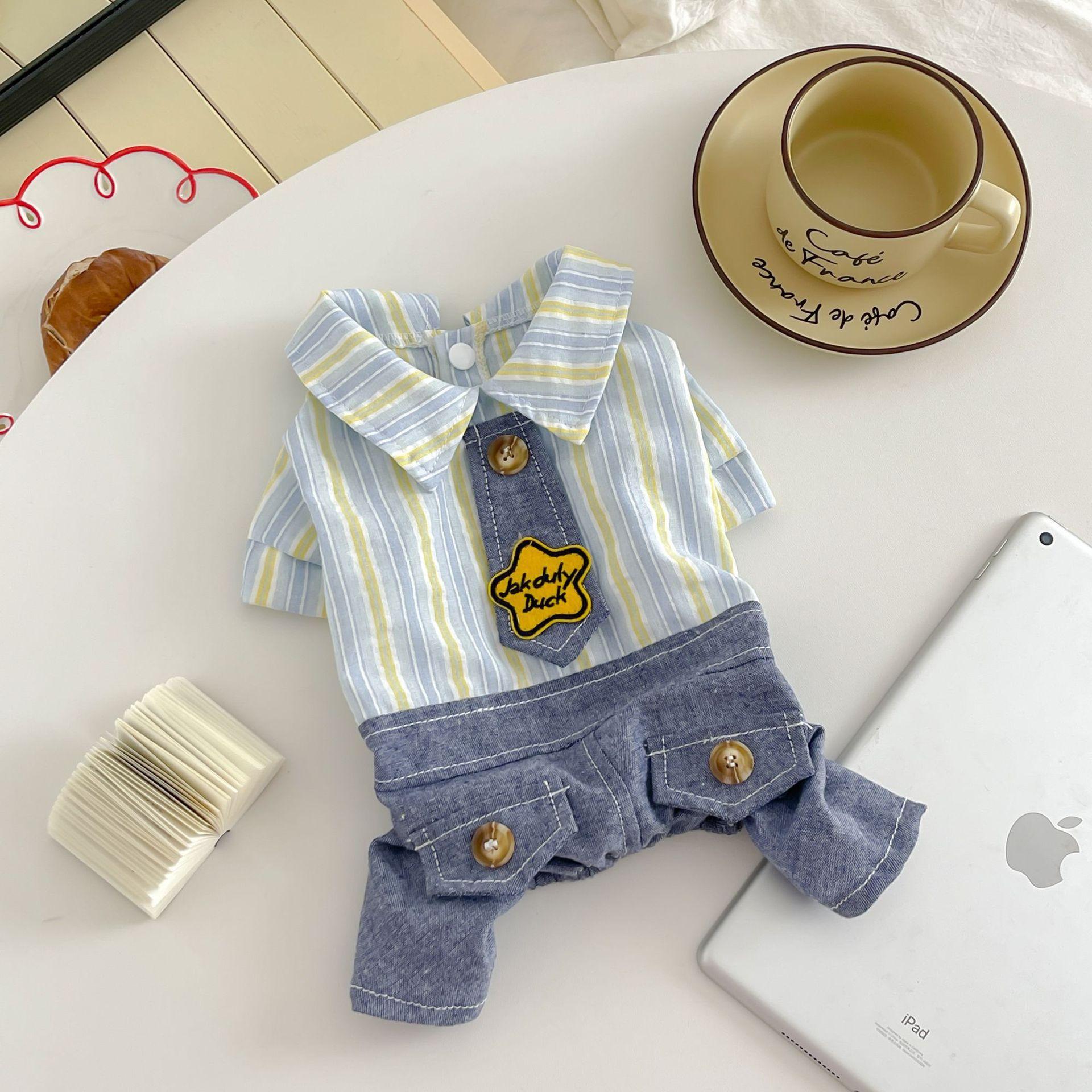 

Штаны на лямках для маленьких собак, для собак маленьких и средних размеров, весенние и летние штаны на лямках, тонкая рубашка, одежда на четыре ноги, одежда для кошек 3L