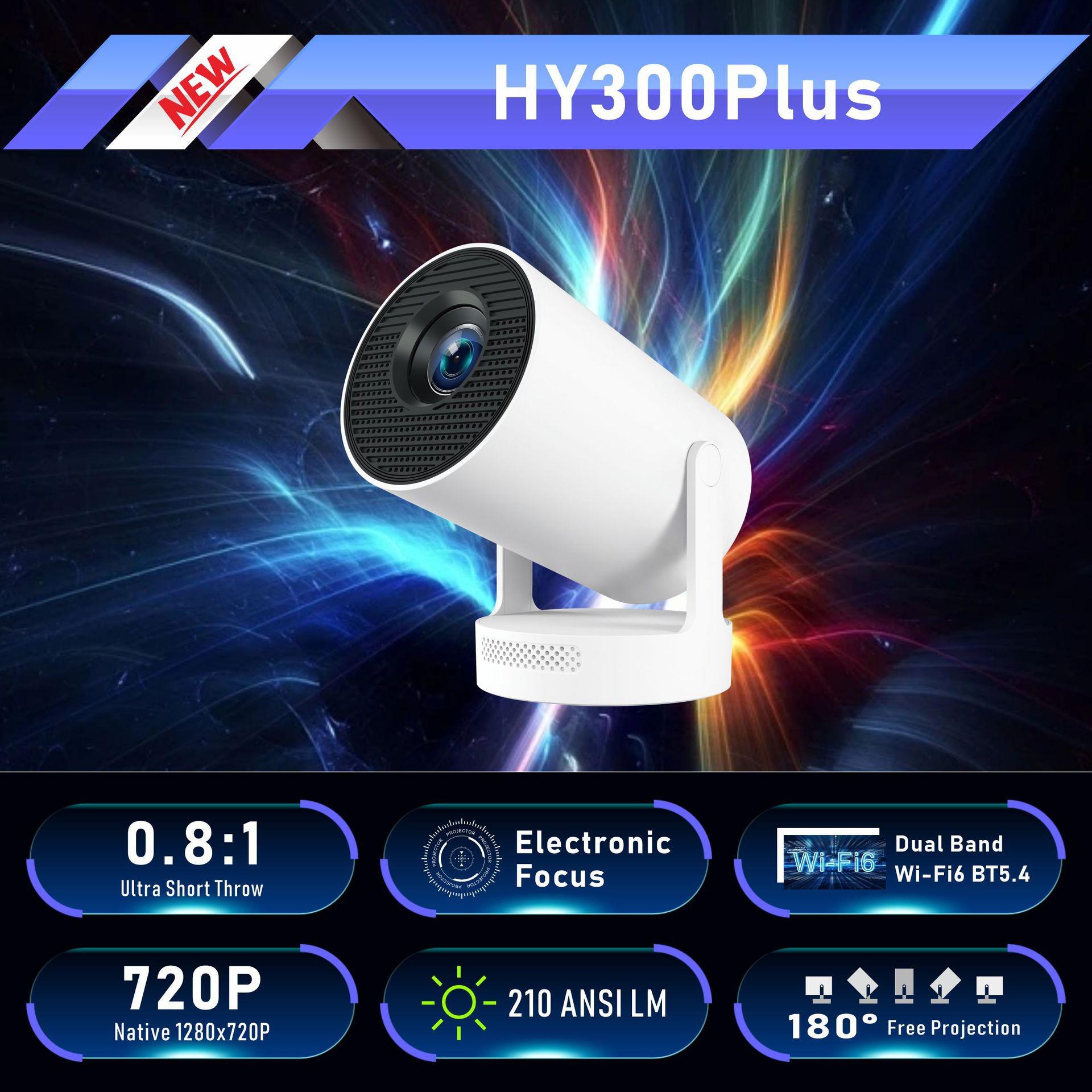 

HY300Plus Portable HD Smart Projector for Screen Mirroring in Home, Office, and Camping EU Plug