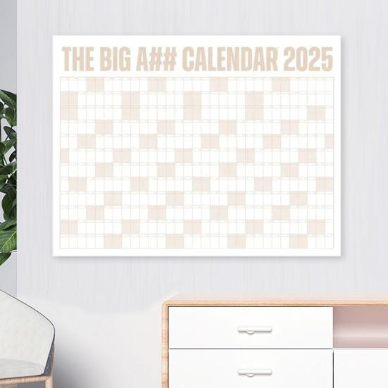 2025 Dry Erase Calendar Large Yearly Planner for Wall 47" X 35" Horizontal Layout Erasable Calendar for Classroom Office Home