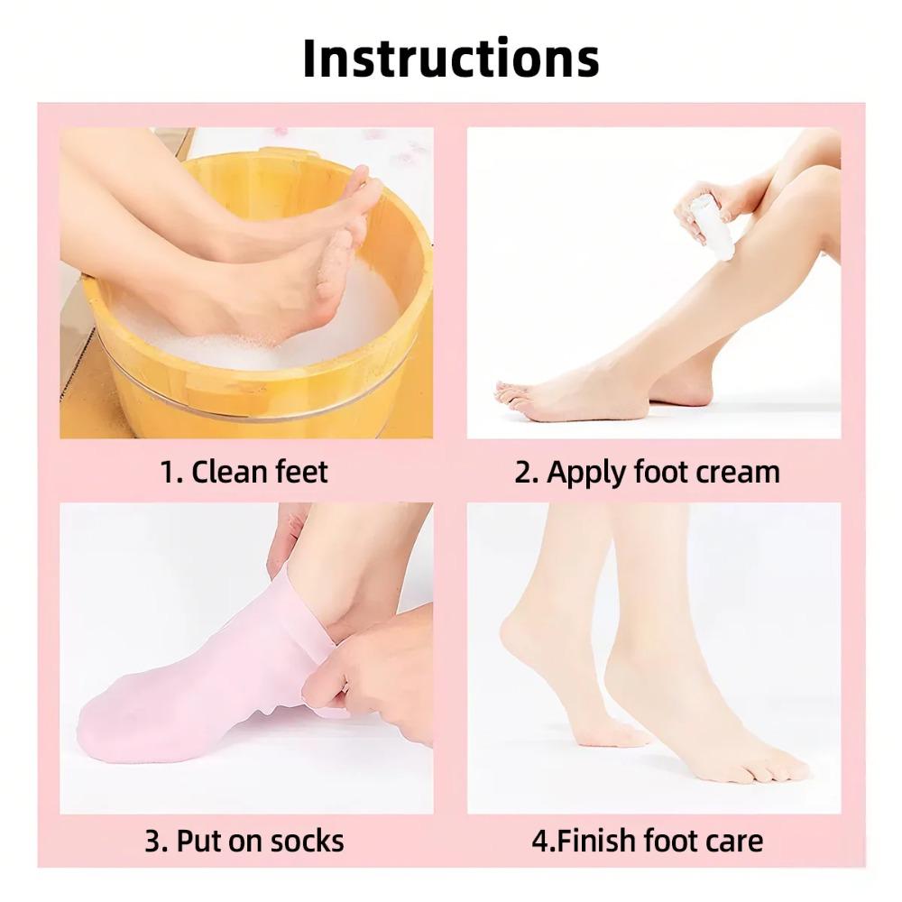 Silicone Gel Moisturizing Socks Skin-Friendly Foot Care for Dry Cracked Feet