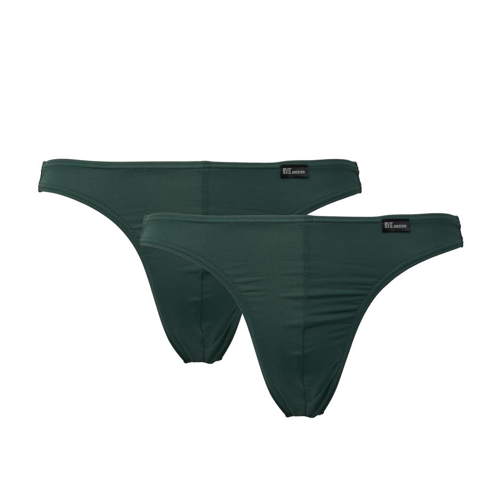 BVD Dark Web Exclusive Men's T-Back Shorts, 2-Pack, Moisture-Wicking, Quick-Drying, Green,
