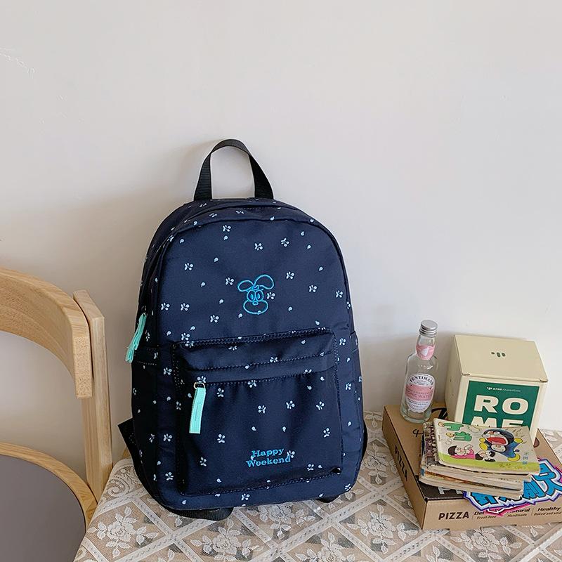 School bag fresh print shoulder junior high school bow girl Harajuku travel back