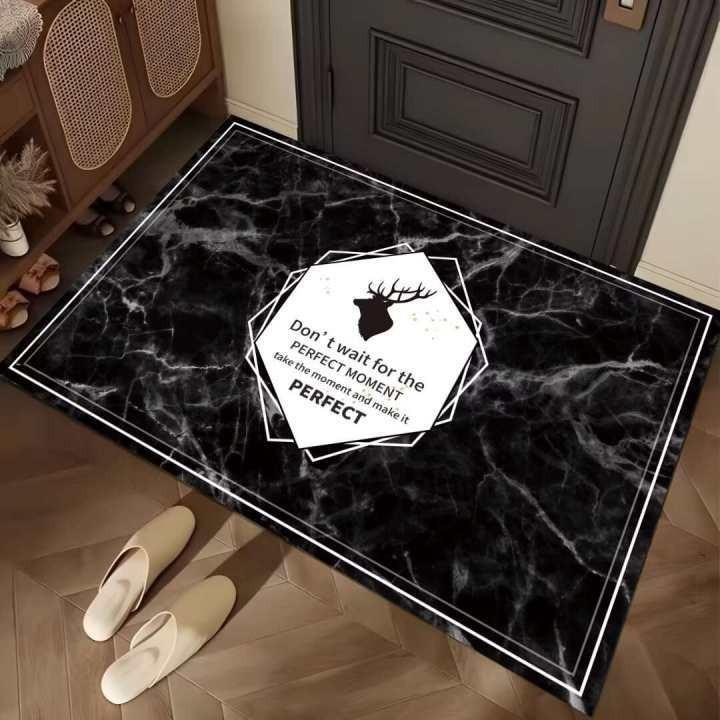 Plant Flower Crystal Velvet Mat Bathroom Absorbent Non-slip Mat Toilet Dirty Mat Entry Door Mat