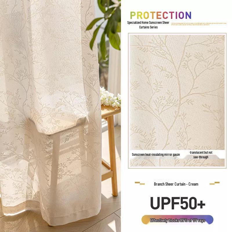 French Summer Sun Protection Insulated Light-Filtering Curtain for Bay Windows and Balconies