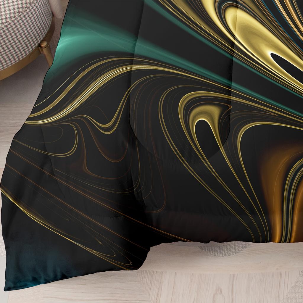 3D Abstract Art Comforter Set with Pillowcases - Soft Sanded Polyester Machine Washable Digital Print Bedding Set