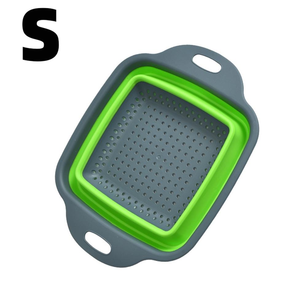 Silicone Folding Drain Basket Collapsible Drainer Fruit Vegetable Washing Basket Foldable Strainer Colander Kitchen Storage Tool