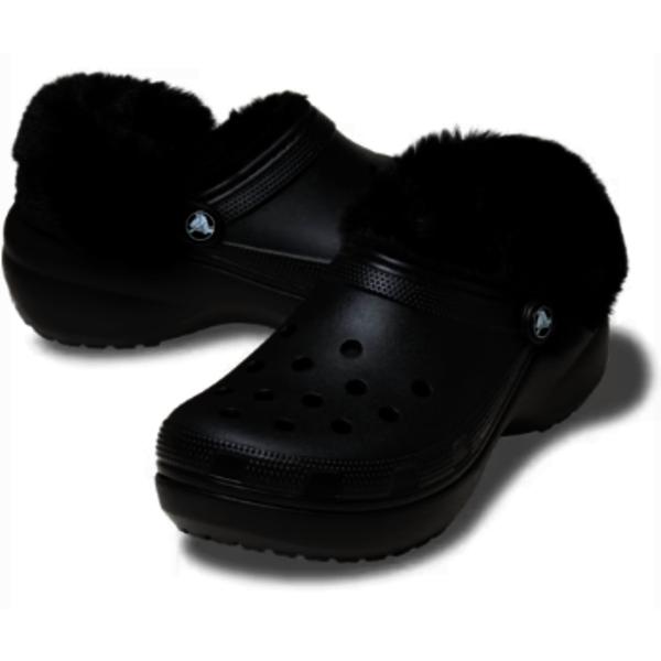 

Crocs Classic Platform Fuzz Lined Clog 212854 001 W5(220)