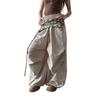 Stacked Design Straps Paratrooper Pants Women's Spring Summer Loose Casual Pleated Wide-leg Pants Jazz Dance Pants