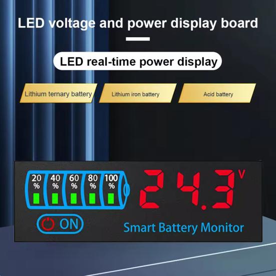 Universal Battery Charging Indicator Easy To Use Portable Multifunction LED Power Display Board Energy Saving Battery Level Indicator
