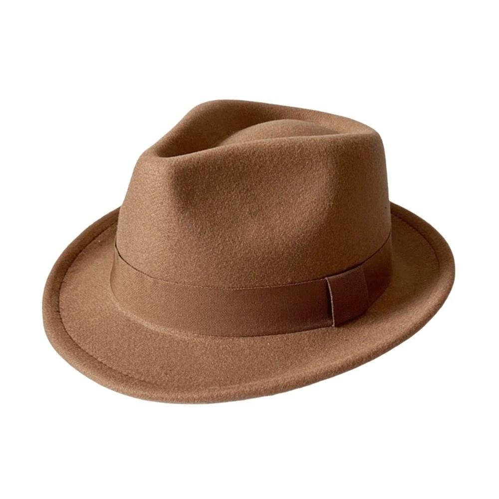 Cappello Fedora Classico Cappello Vintage in Feltro di Lana Cappello da Gentleman Berretto Trilby Uomo / Donna
