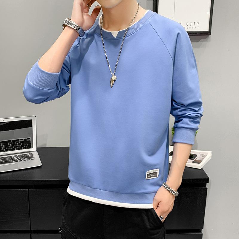 

Свитер мужской весна осень одежда носить универсальный мужской круглый вырез мужской свитер мужской весна 4XL синий