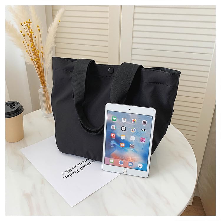 Bitcuem Tote Bag for Men and Women, Lightweight, A4 Size, Nylon, Large Capacity, 2-Way, Perfect for Commuting, School, Travel, Shopping, and Walking