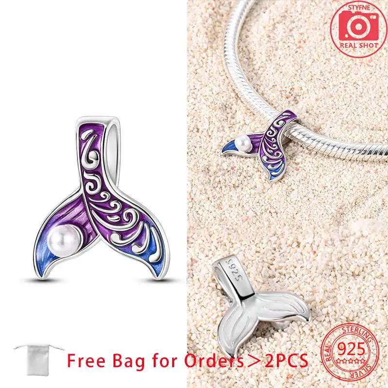 Anniversary Charms Originales Fishtail Ocean Beads Fit Bracelet Necklace Accessories Bead Jewelry Making Fine Jewelry Gift