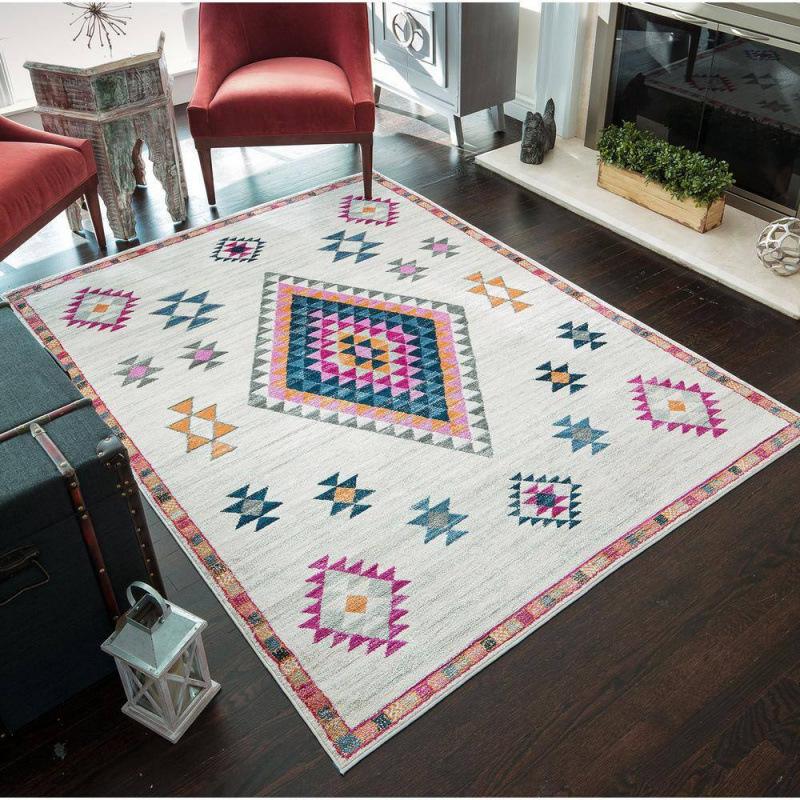Moroccan Ethnic Style Carpet Nordic Style Simple Geometric Pattern Rug Living Room Bedroom Bedside Non Slip Pad Home Decoration