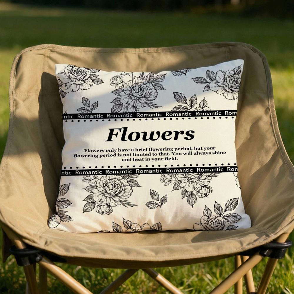 Beautiful Retro Flowers Cushion Cover Soft Reversible  Durable Pillow Cover  MultiScene Use for Home  Car Daily Comfort