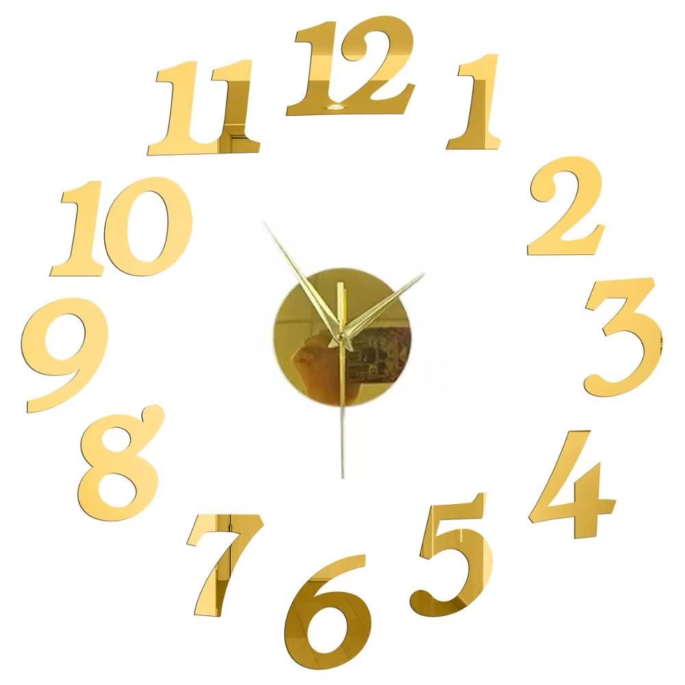 

3D Настенные часы Сделай сам Зеркальные наклейки на стену Домашний декор Кварцевые стрелочные часы Гостиная Съемная художественная наклейка reloj de pared Горячие Diameter 40-60cm