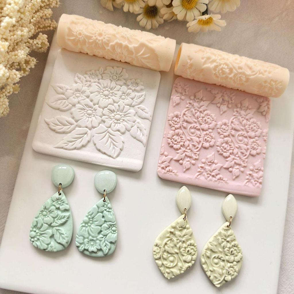Clay Texture Roller Multifunctional Ideal Gift Reusable Elegant Easy To Clean Lightweight Pottery Pattern Roller for Arts Crafts