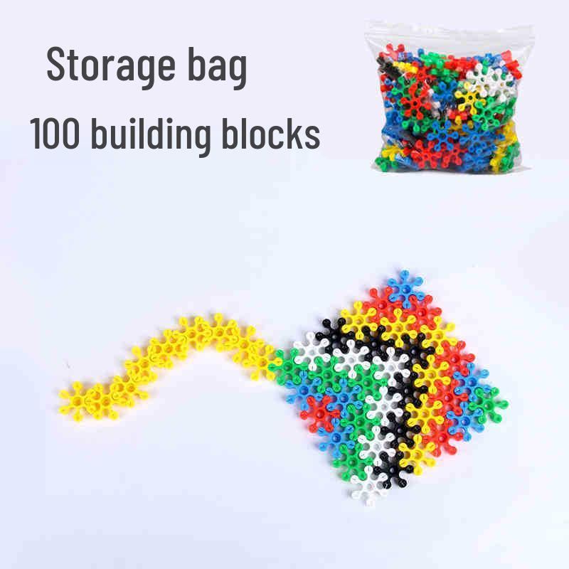 Hexagonal Plum Blossom Building Blocks - Educational Colorful Interlocking Pieces for Early Education