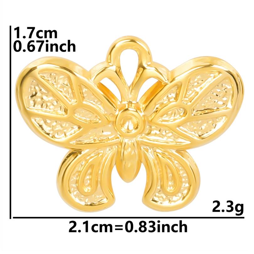 6pcs Gold Plated Butterfly Charms For Jewelry Making Bulk Stainless Steel Pendants Animal Dragonfly Cattle Peacock DIY Connector