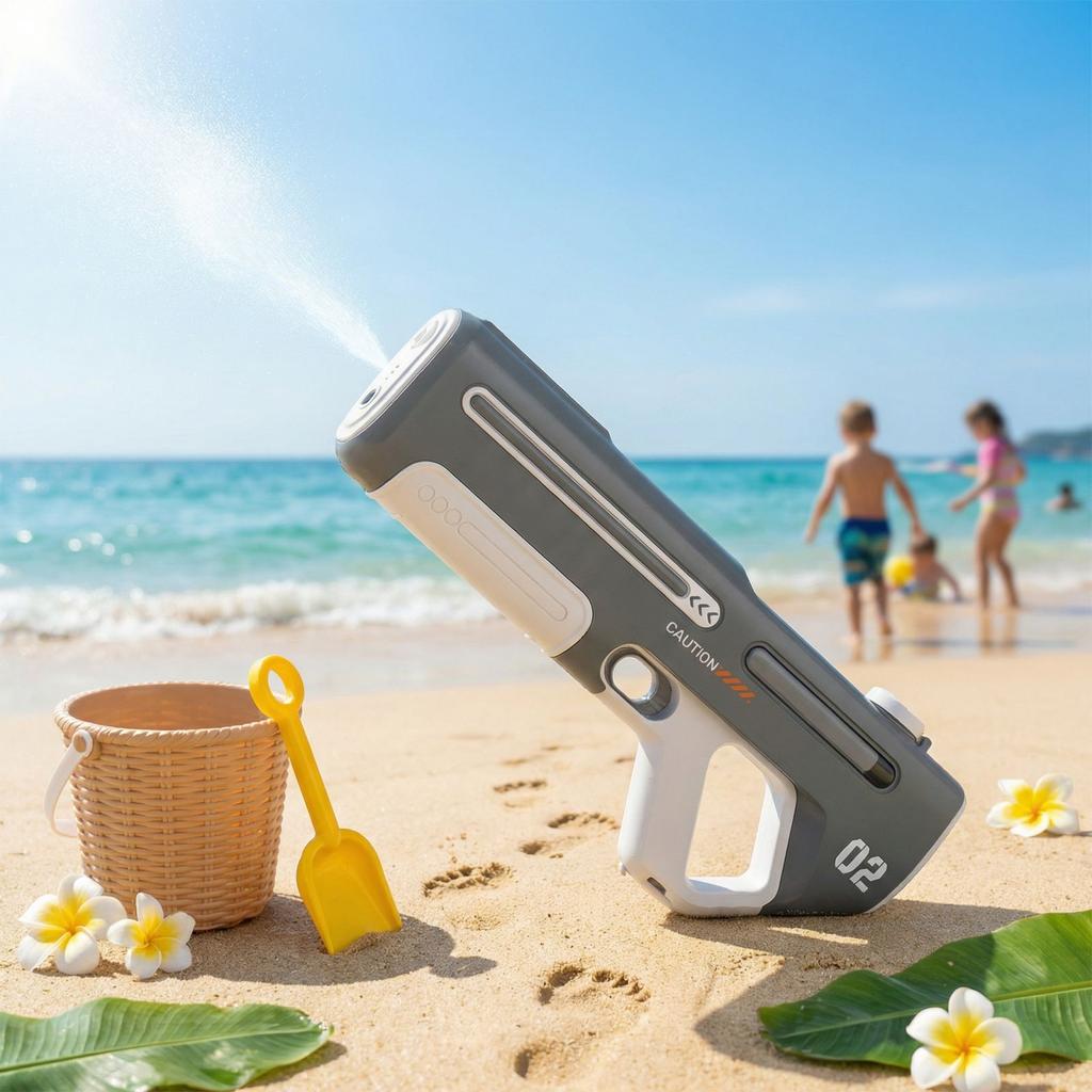 Electric Continuous Fire Water Toys, Automatic Water Suction, Powerful Water Spray, High Pressure Water Toy.