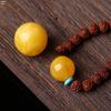 Natural Beeswax Amber Round Bead Bracelet Accessory