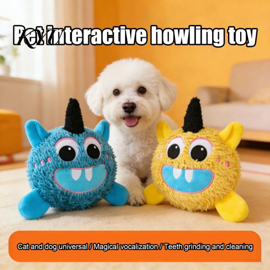 Funny Interactive Pet Gifts Cute Monsters Plush Squeaky Toy, Dog Molar Durable Toys Self Play Anxiety Relief Toy for Dogs Cats Safe Chew