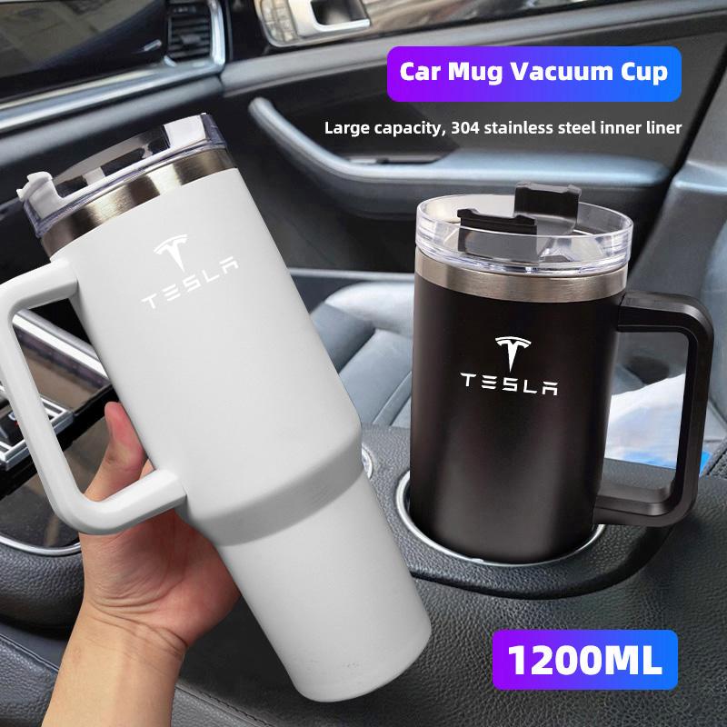 1200ML Car Mug Slot Vacuum Cup 304 Stainless Steel Thermos For Tesla Model-Y Model-3 Model-X Model-S Cybertruck Roadster SpaceX