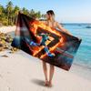 Cristiano Ronaldo Custom Beach Towel, Personalized Name Text Print, Football Logo Soft Quick‑Dry Towel Holiday Gift