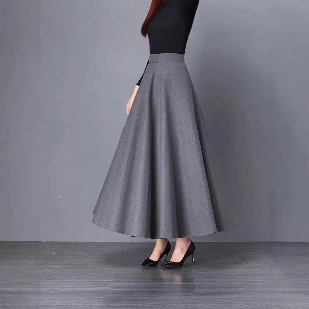 Plus Size A-Line Flowing Skirt – New Spring/Autumn Style for a Professional, Slimming Look