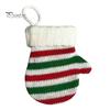 Decorative Bag Charm Mini Knitted Christmas Mitten Ornaments, Xmas Glove Hanging Decor, Festive Tableware Flatware Seasonal Party Favor Holders, Knit