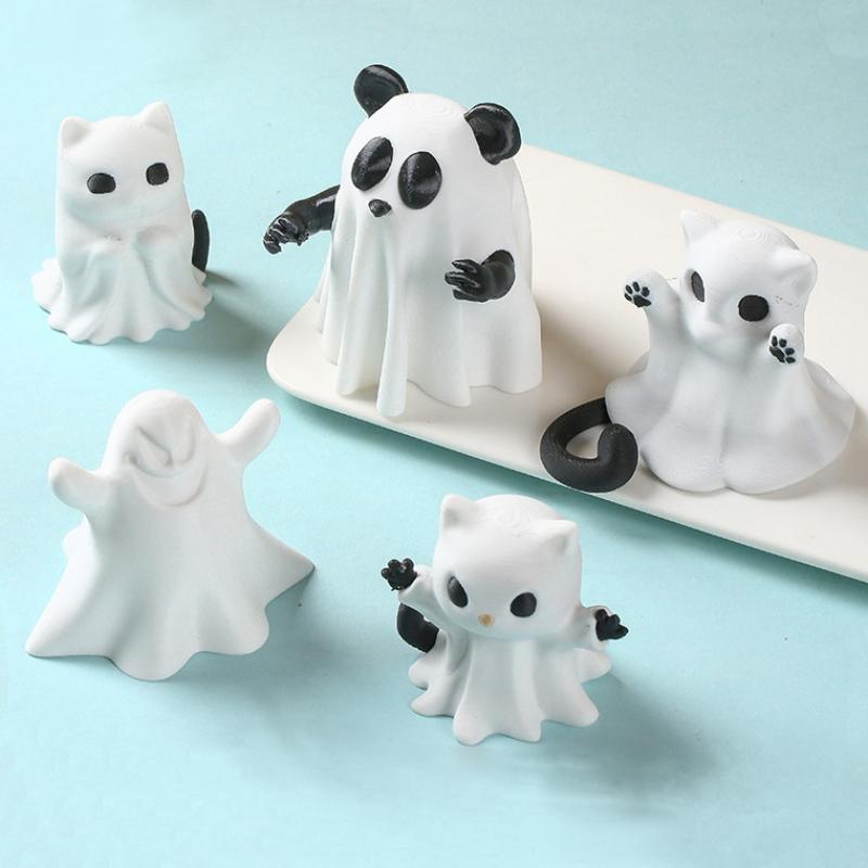 1 st Heminredning Hantverk Mini Kattunge Spöke Prydnad Söt Skrivbordsatmosfär Halloween Känsla Skicka Flickvän Kattgåva