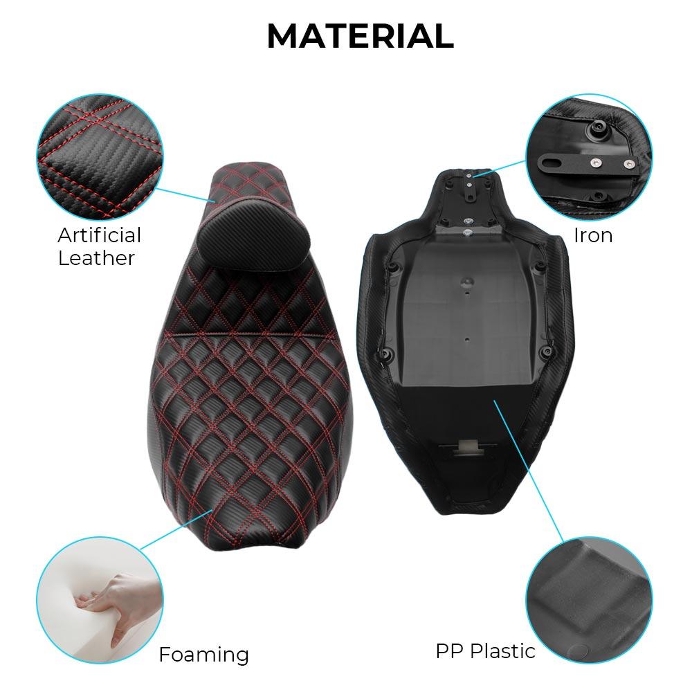 1 PC Black Rider Passenger Seat With Backrest Cushion Motorcycle For Harley Touring Road Glide CVO ST FLTRXSTSE 2024 2025 2026