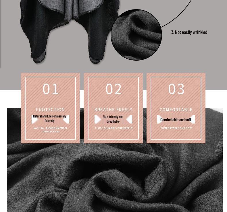 New Yunnan Ethnic Style Double-Sided Shawl: Versatile Warm Cloak Scarf for Women