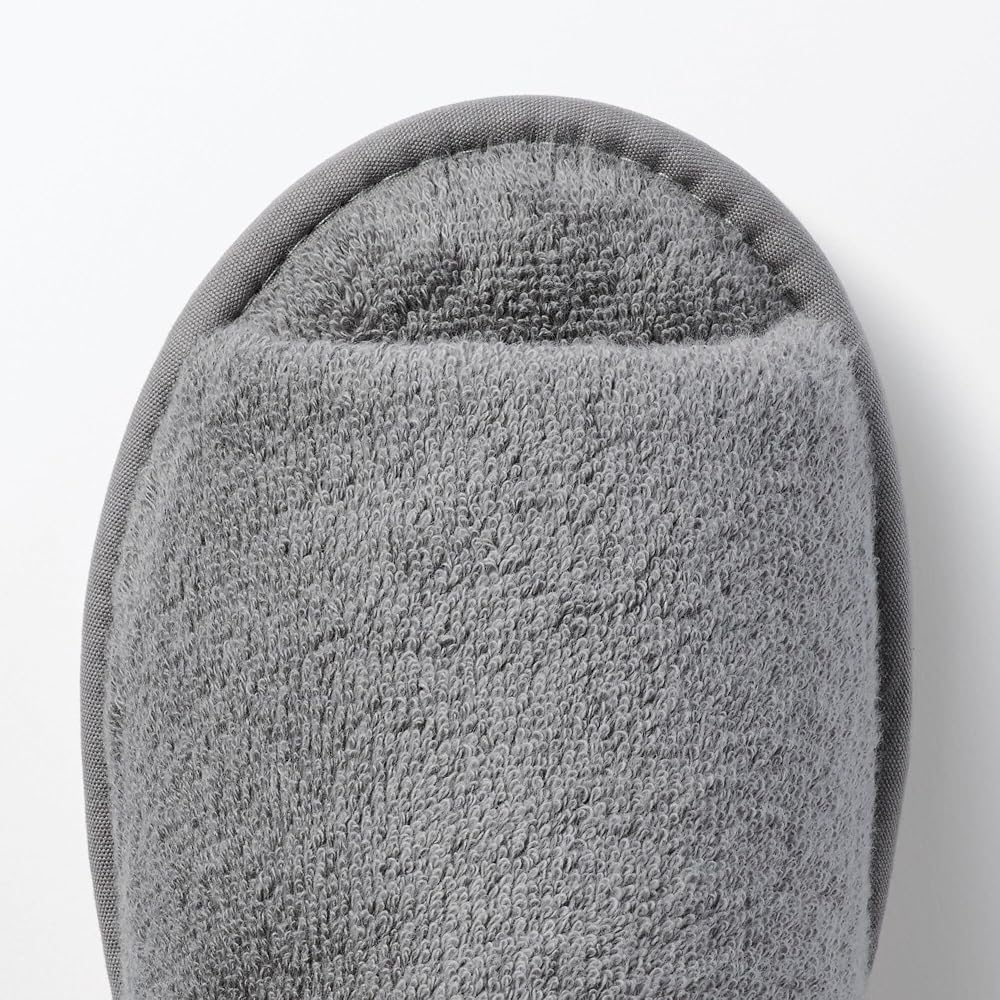Muji Washable Cotton Pile Slippers Open Toe XL 27.5-30cm Charcoal Gray