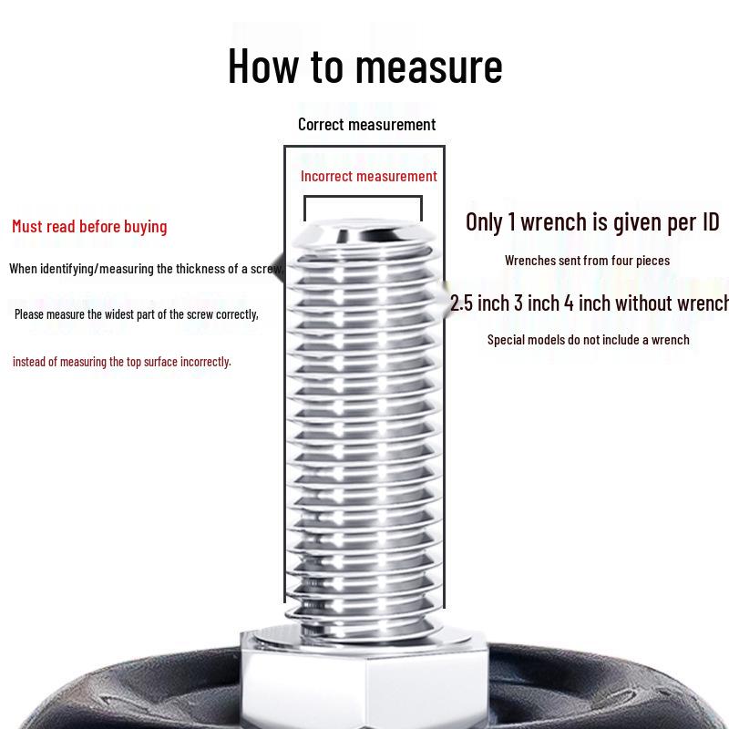 Silent Swivel Casters with Inch Threaded Rod & Double Bearings