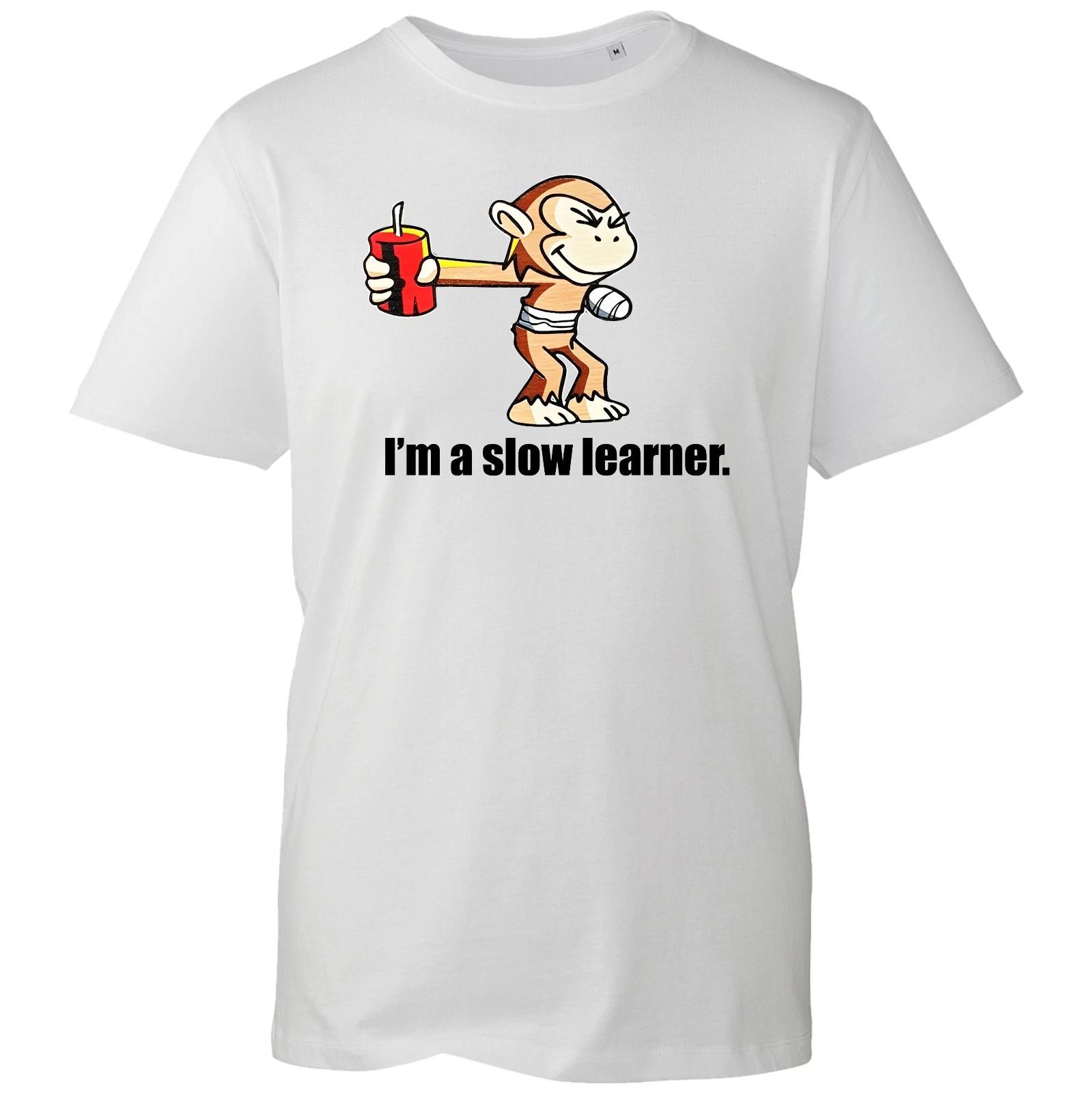 

I m A Slow Learner T-Shirt, Novelty Monkey Party Joke Game Cartoon Gift Tee Top XL