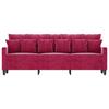 Vidaxl Sofa 3-Osobowa, Winna Czerwień, 180 Cm, Obita Aksamitem
