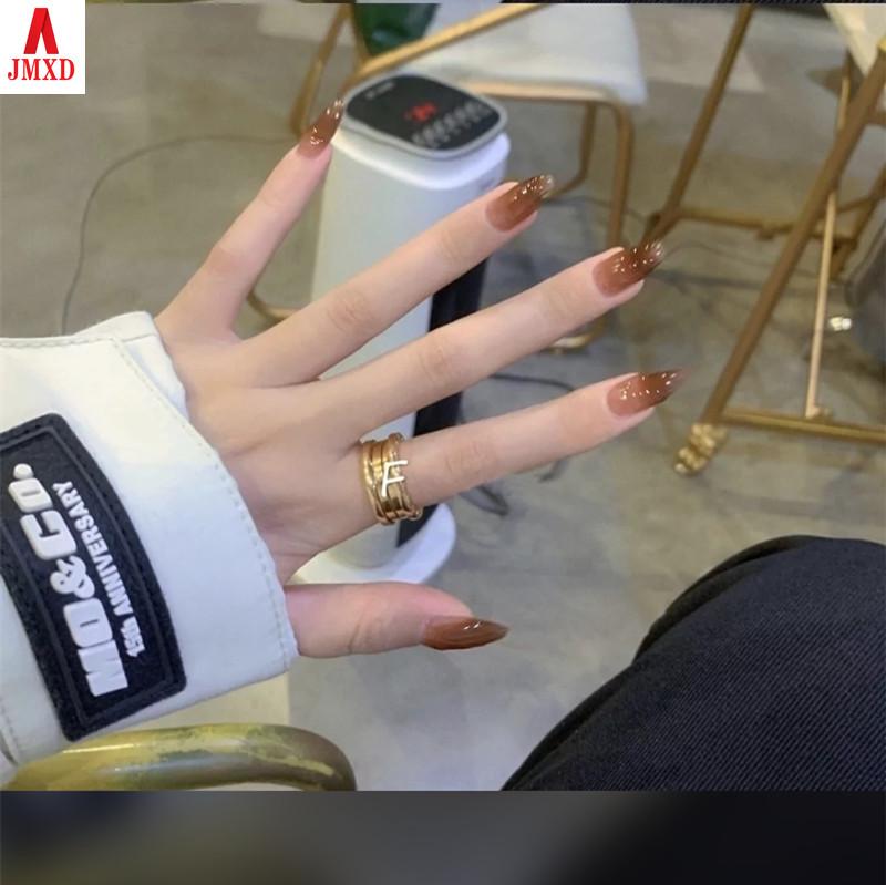 

JMXD-A112 Градиент цвета шампанского. Продукты для ногтей с длинным градиентом цвета шампанского. Отбеливающие модные прочные патчи для накладных ногтей, 24 шт.