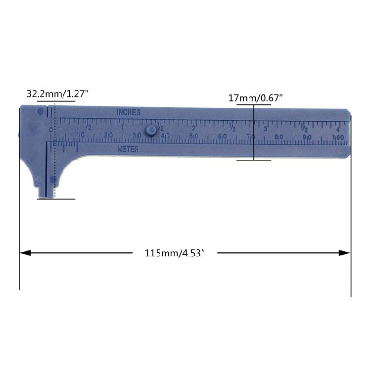 Double Scale Calipers Easy Carry Sliding Measurement Tool for Measuring Gemstones