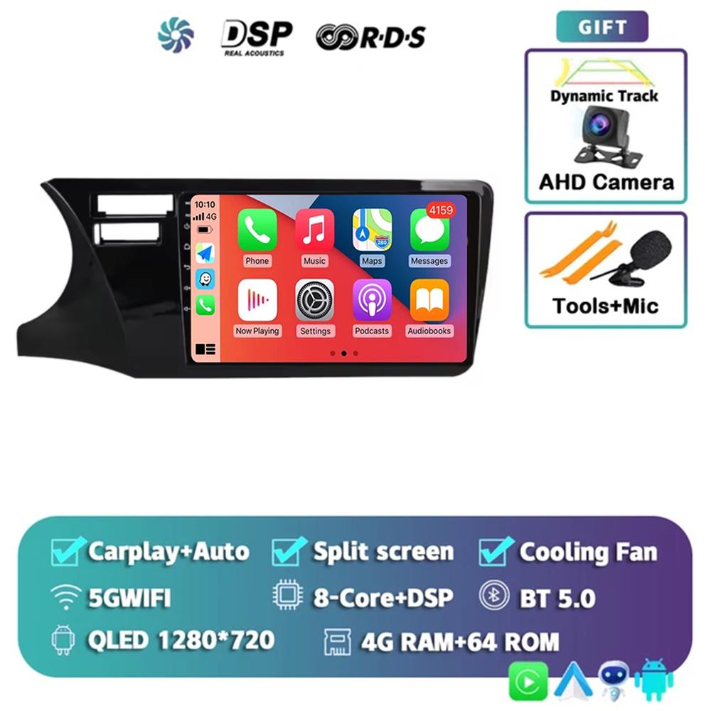 Carplay Car Multimedia Player For Honda City 2014 - 2019 Car Radio Android 14 Stereo 4G Navigation Head Unit Autoradio GPS Auto