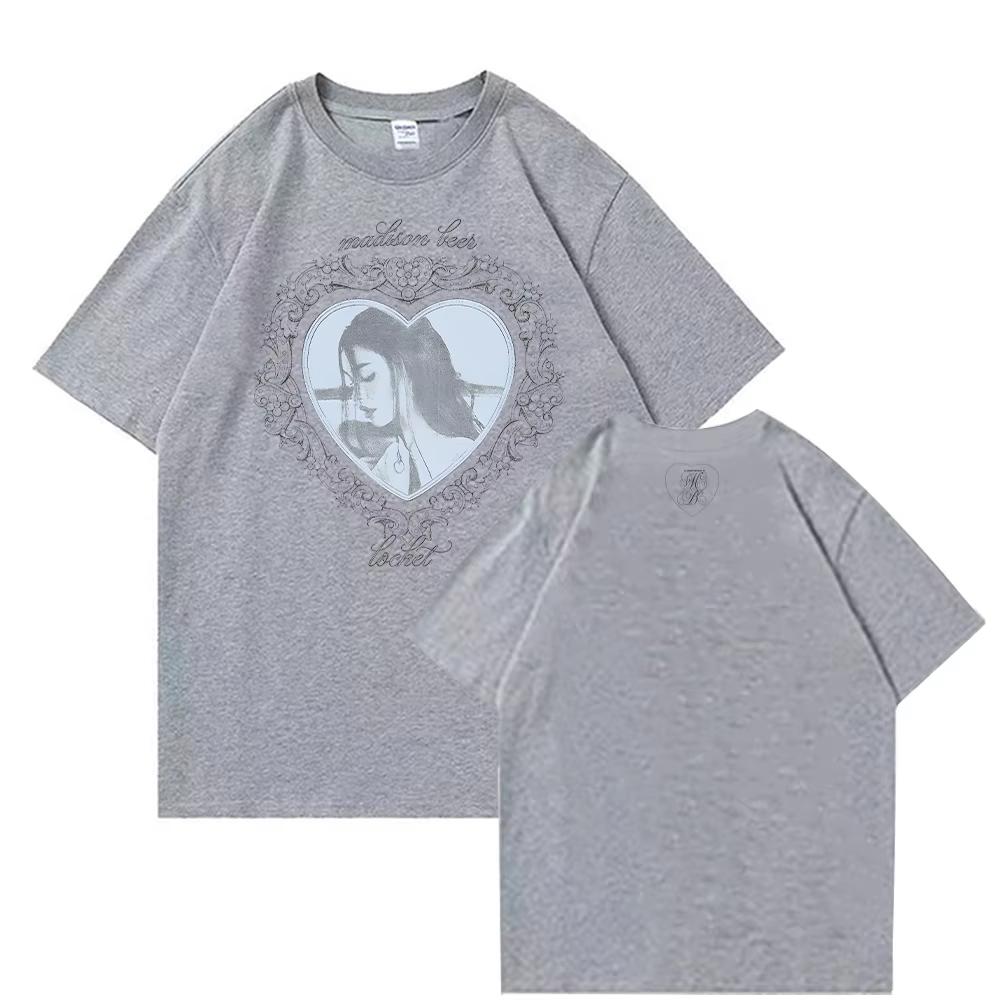 Madison Beer Locket Merch Design Pattern Printed Unisexs Sweatshirts Summer Minimalist Casual Sports Loose Short Sleeve Tshirts