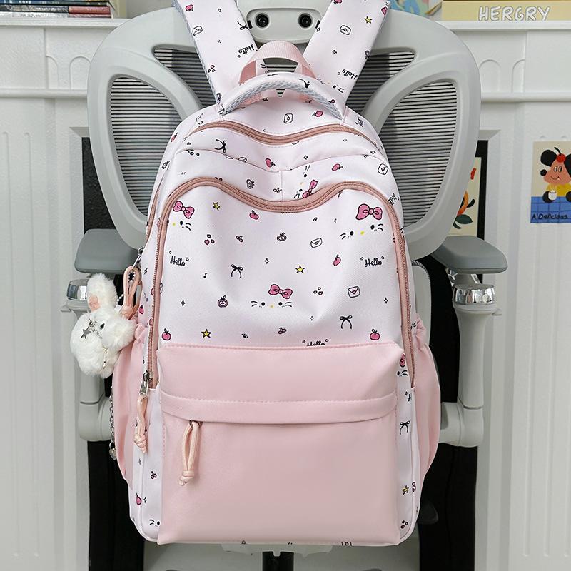 Schoolbag Junior High School High School Student Schoolbag Cute Bow Kitten Backpack College Style High Value Small Fresh Backpack