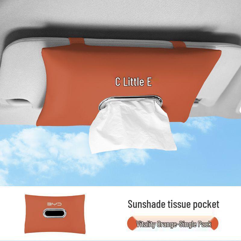 BYD Seal DMI Car Hanging Tissue Bag - Sun Visor Strap Tissue Box for Car Interior Standard