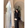 Horn Sleeve Lace Dress with High-end Feel Slim Fit and Waist Cinching Long Skirt