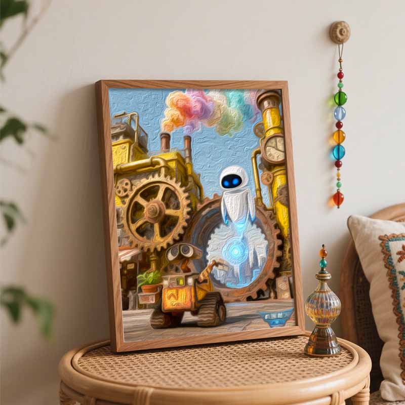 Disney Oil Paint Digital Painting Art Kit Robot City Steampunk FillIn Painting Home Decor