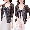 Breathable Summer Women's Cardigan Tie Up Sun Protection Clothing Extra Large Mesh Shawl  for Women