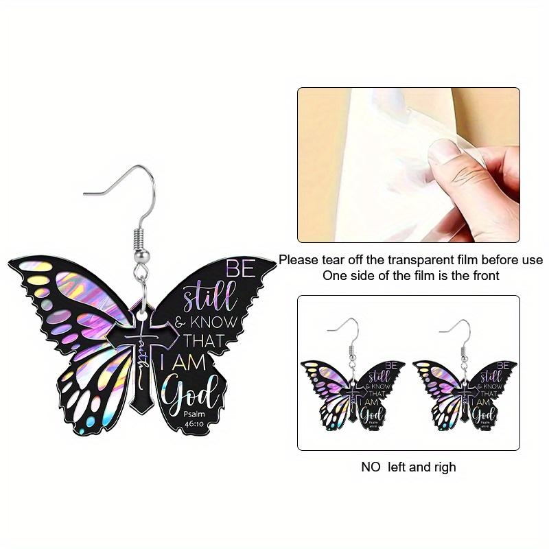 Elemente Fluture 2D Plate Negre și Colorate Material Acrilic Cercei Atârnători Cercei Ușori pentru Femei Cadouri